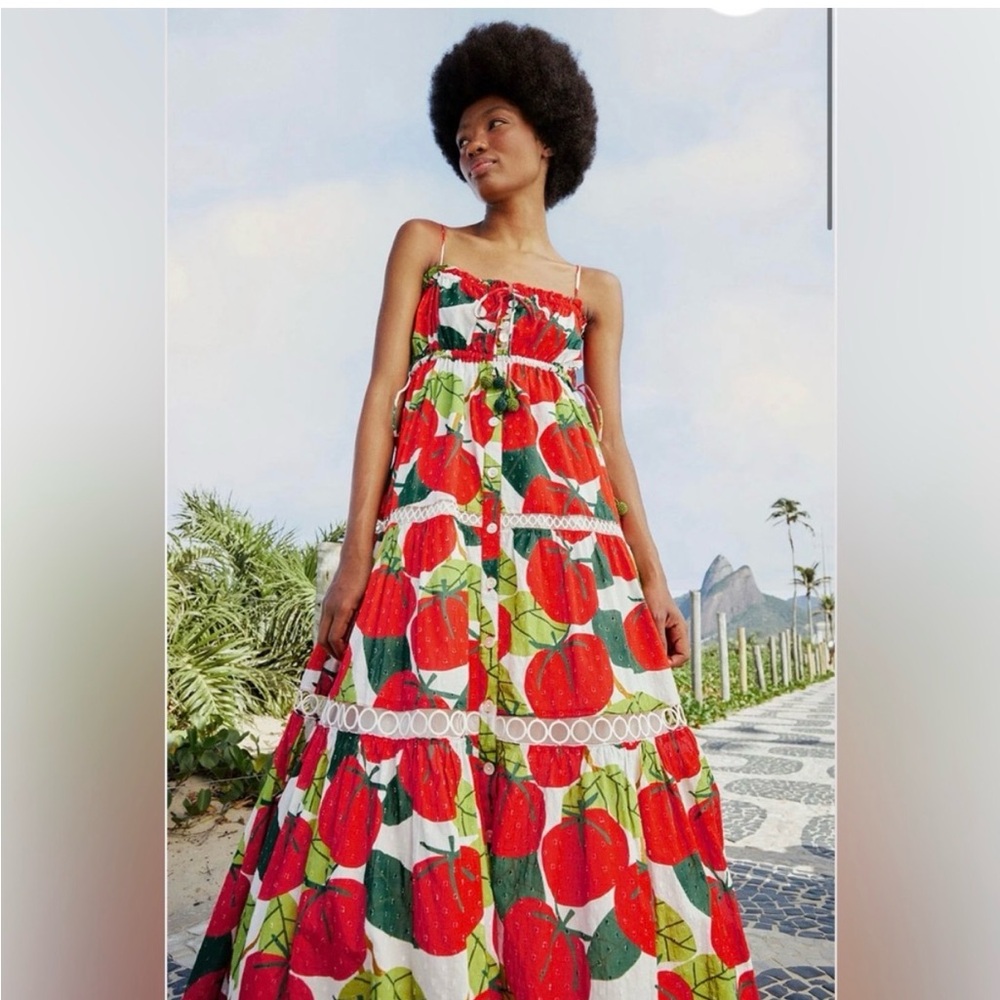 Farm Rio Tomato Maxi Dress